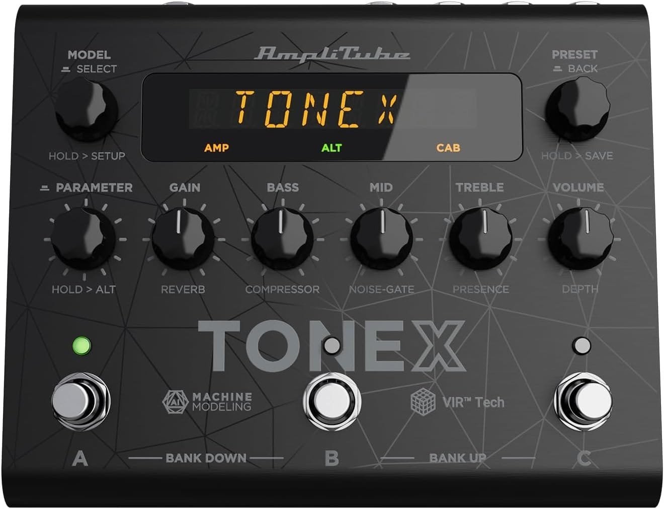 IK Multimedia TONEX Pedal AI machine learning multi effects pedal: Tone Model any electric guitar amp, guitar pedal, distortion pedal, overdrive pedal or other guitar effects