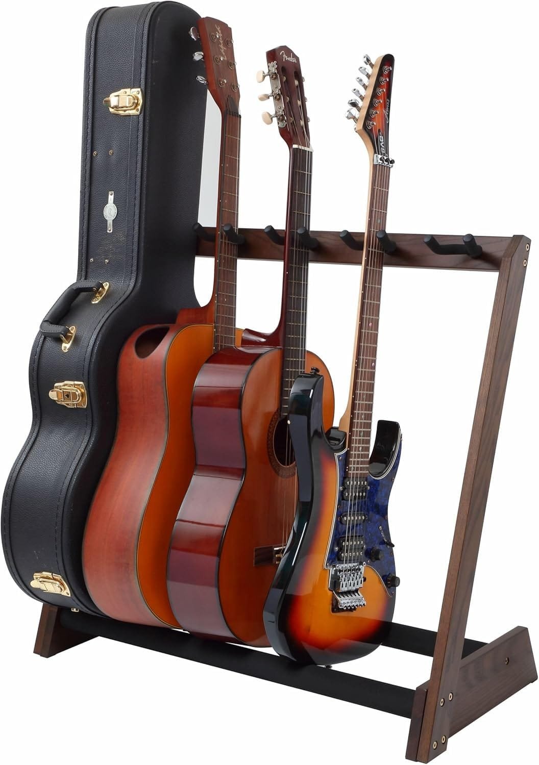 Nefelibata Multi-Purpose Guitar Stand 5 Stands Wooden Guitar Stand Floor Stand for Guitars and Cases, Electric Guitars, Acoustic Guitars, Bass Guitars, Cellos - German Ash