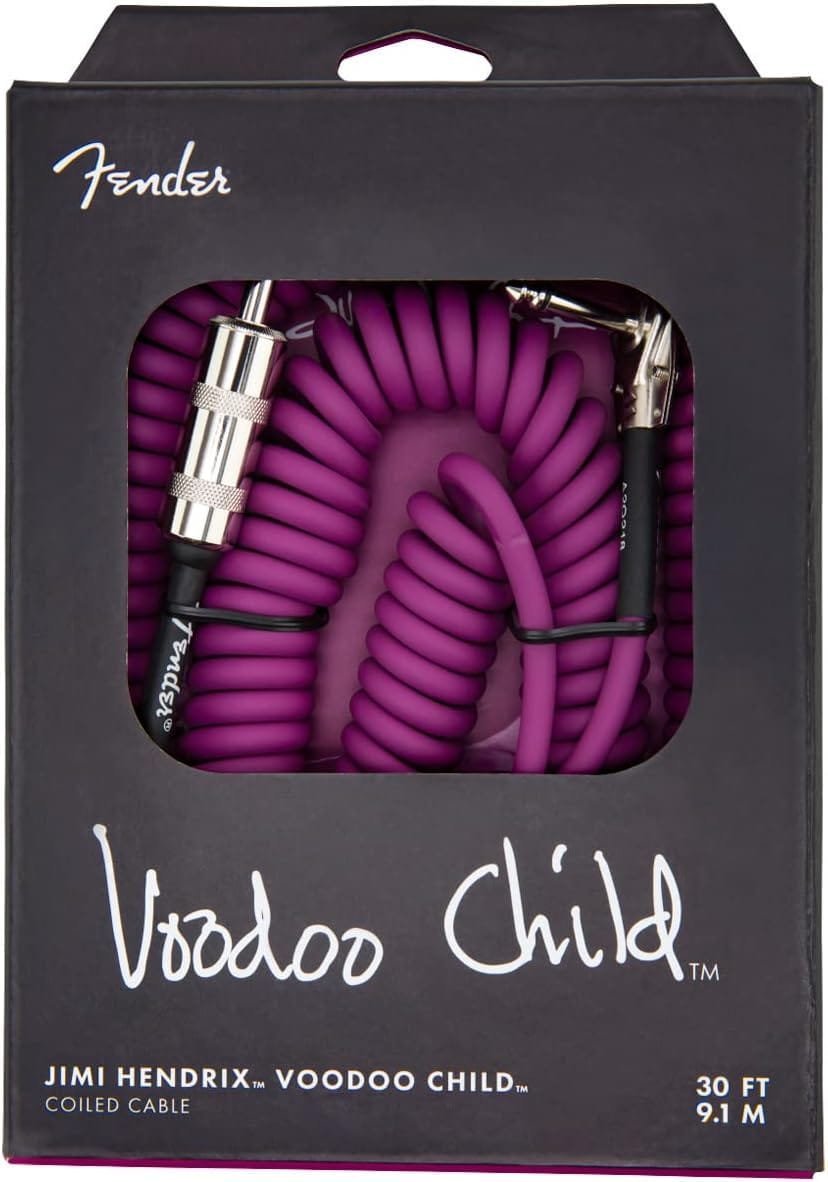 Fender Hendrix Voodoo Child Instrument Cable, Purple, Guitar Cable Straight/Angled, Premium Sound, Durable Coating, Optimal Signal Transmission, Stage & Studio, 3 m