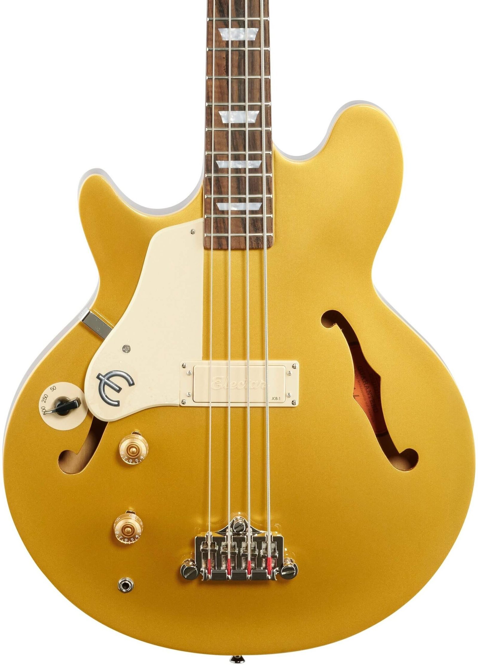 Epiphone Jack Casady Electric Bass Guitar, Left-Handed, Metallic Gold