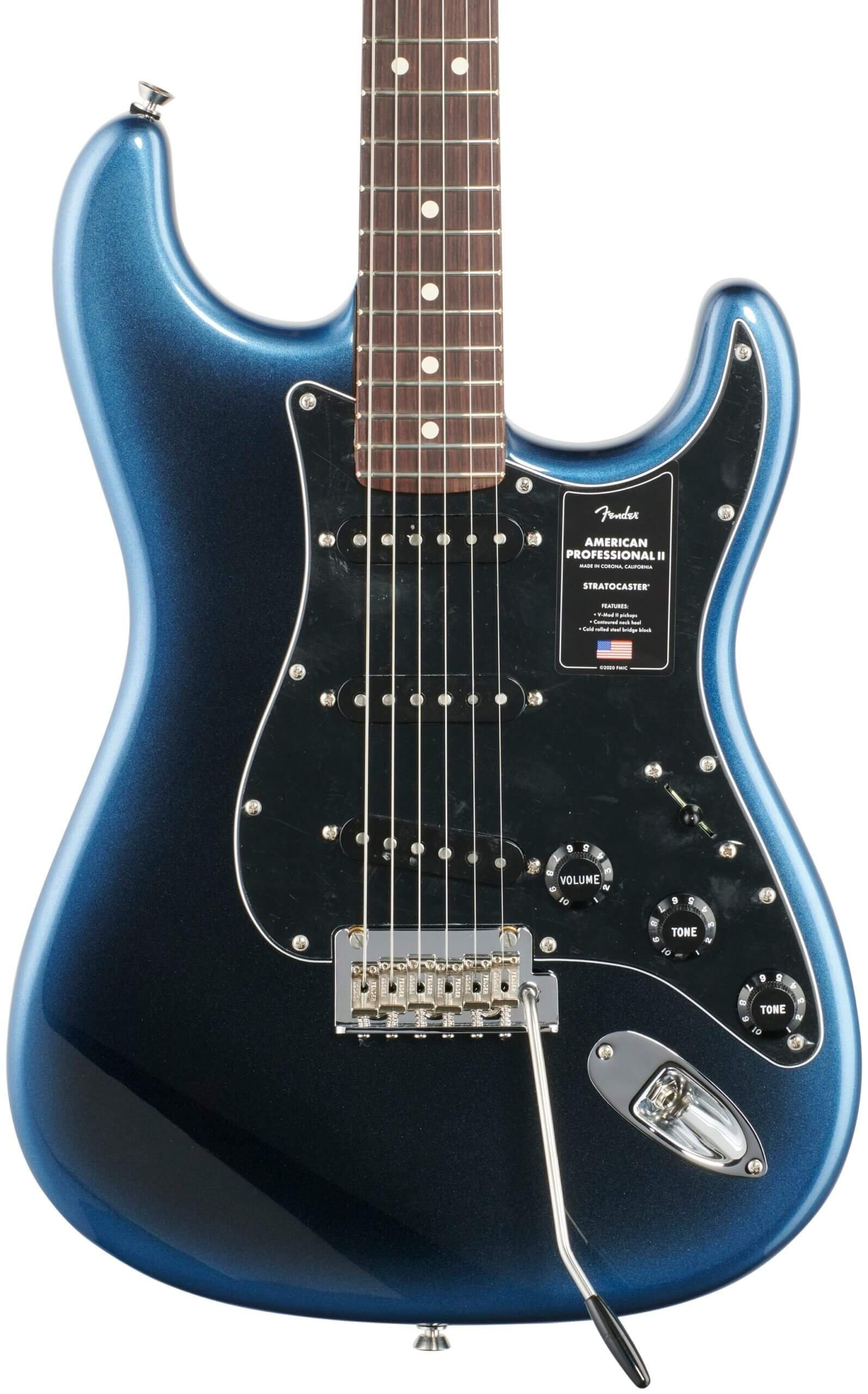Fender American Professional II Stratocaster Electric Guitar, Rosewood Fingerboard (with Case), Dark Night