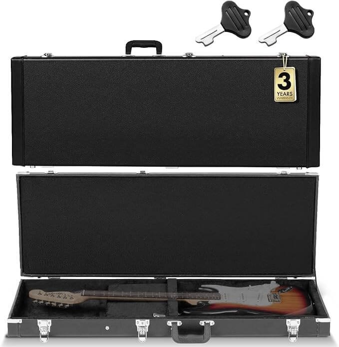 CAHAYA Electric Guitar Hard Shell Case - Portable Square Hardshell for Standard Electric Guitar