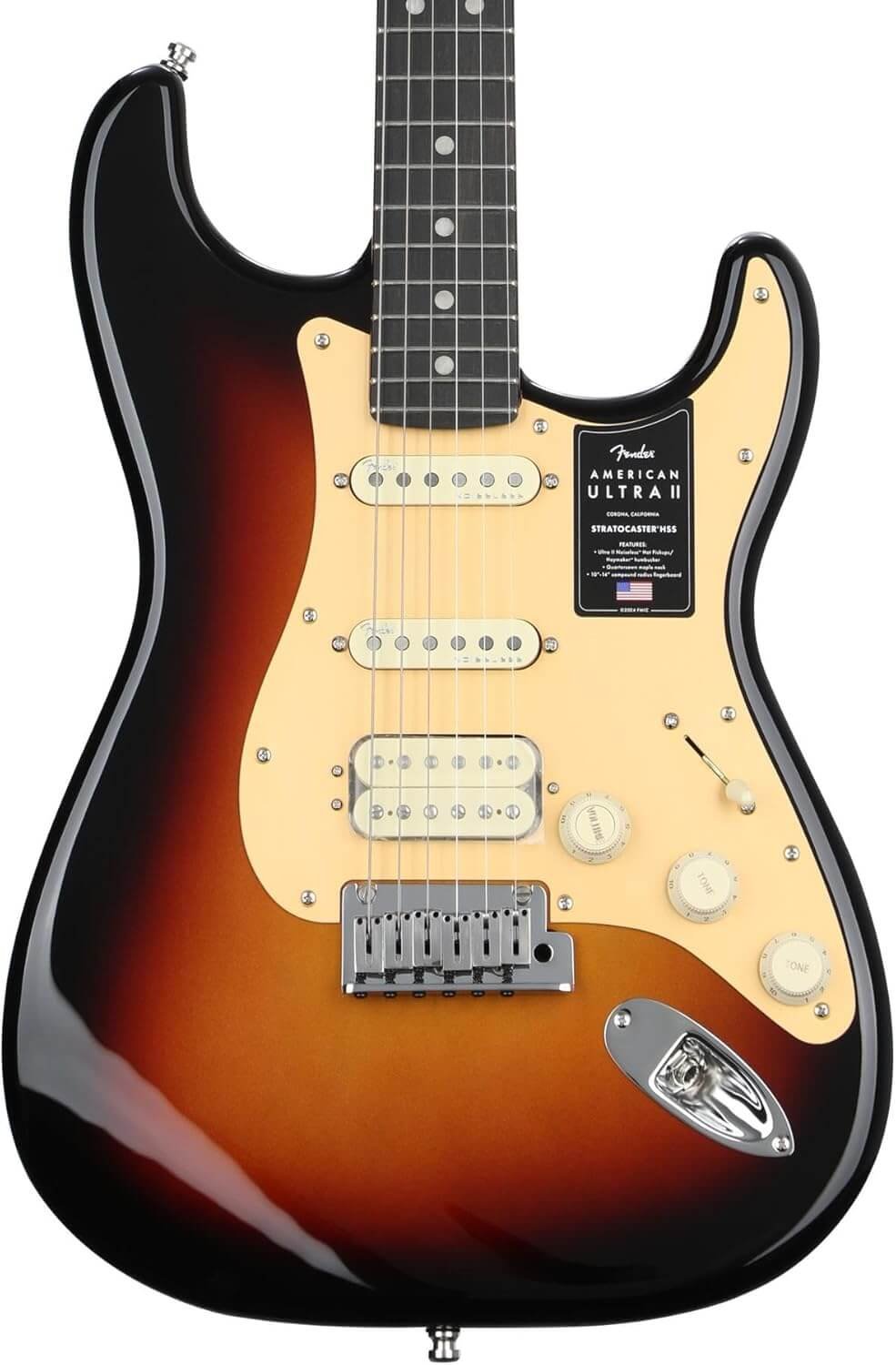 Fender American Ultra II Stratocaster HSS Electric Guitar - Ultraburst, Ebony Fingerboard