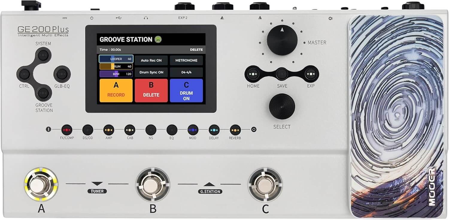 MOOER GE200 Plus New Intelligent Multi Effects Guitar Processor Pedal with USB MIDI control