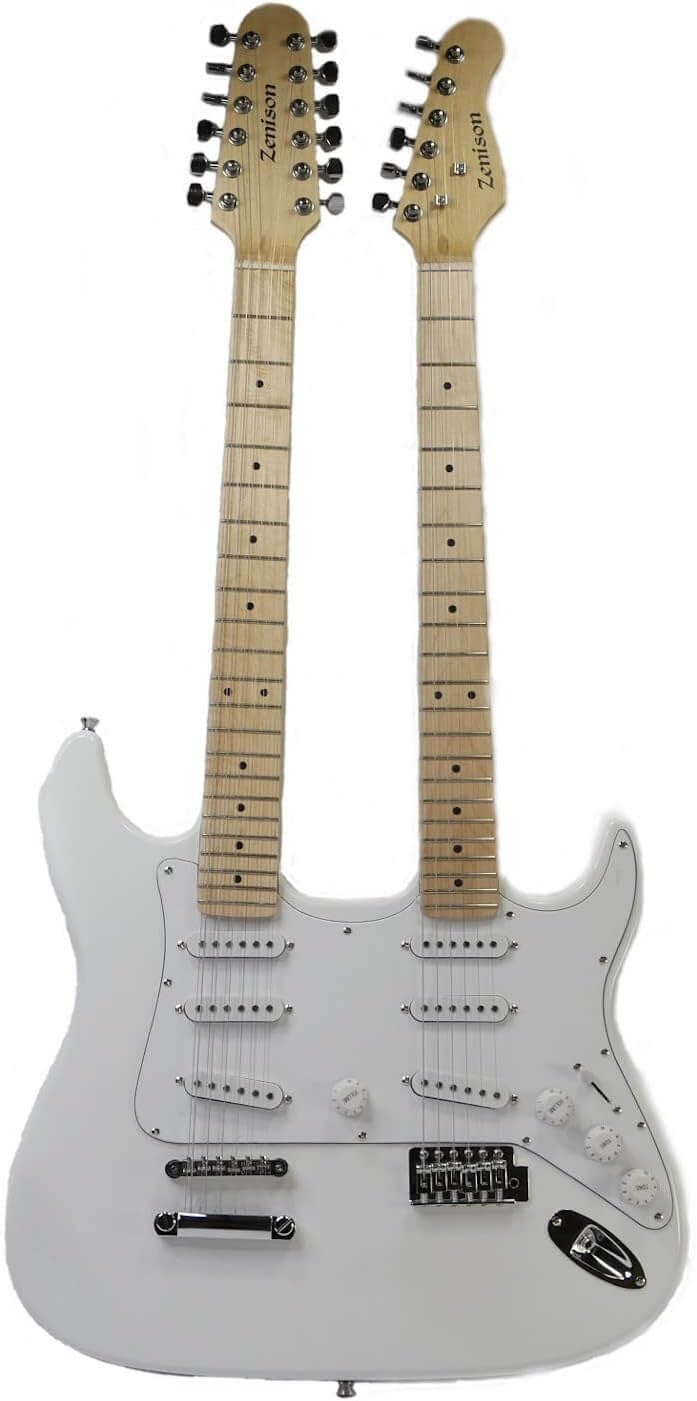Zenison Double Neck Electric Guitar White 12 String & 6 String