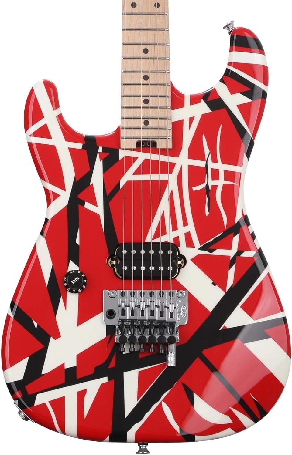 EVH Striped Series Left-Handed - Red with Black Stripes Guitar
