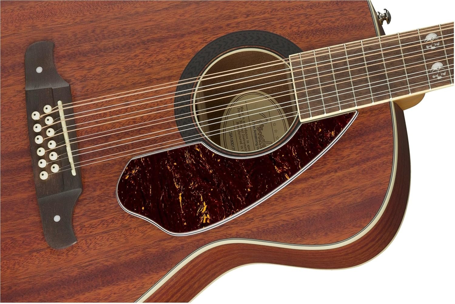 Fender Tim Armstrong Hellcat 12-String Concert Acoustic Guitar, with 2-Year Warranty, Natural, Walnut Fingerboard